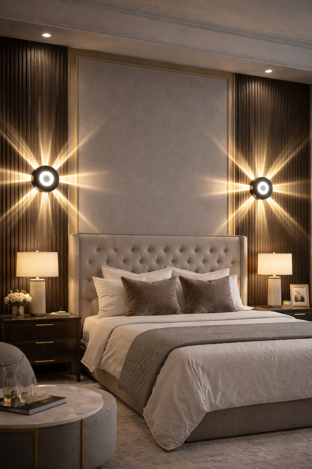 Applique murale LED ronde effet lumineux