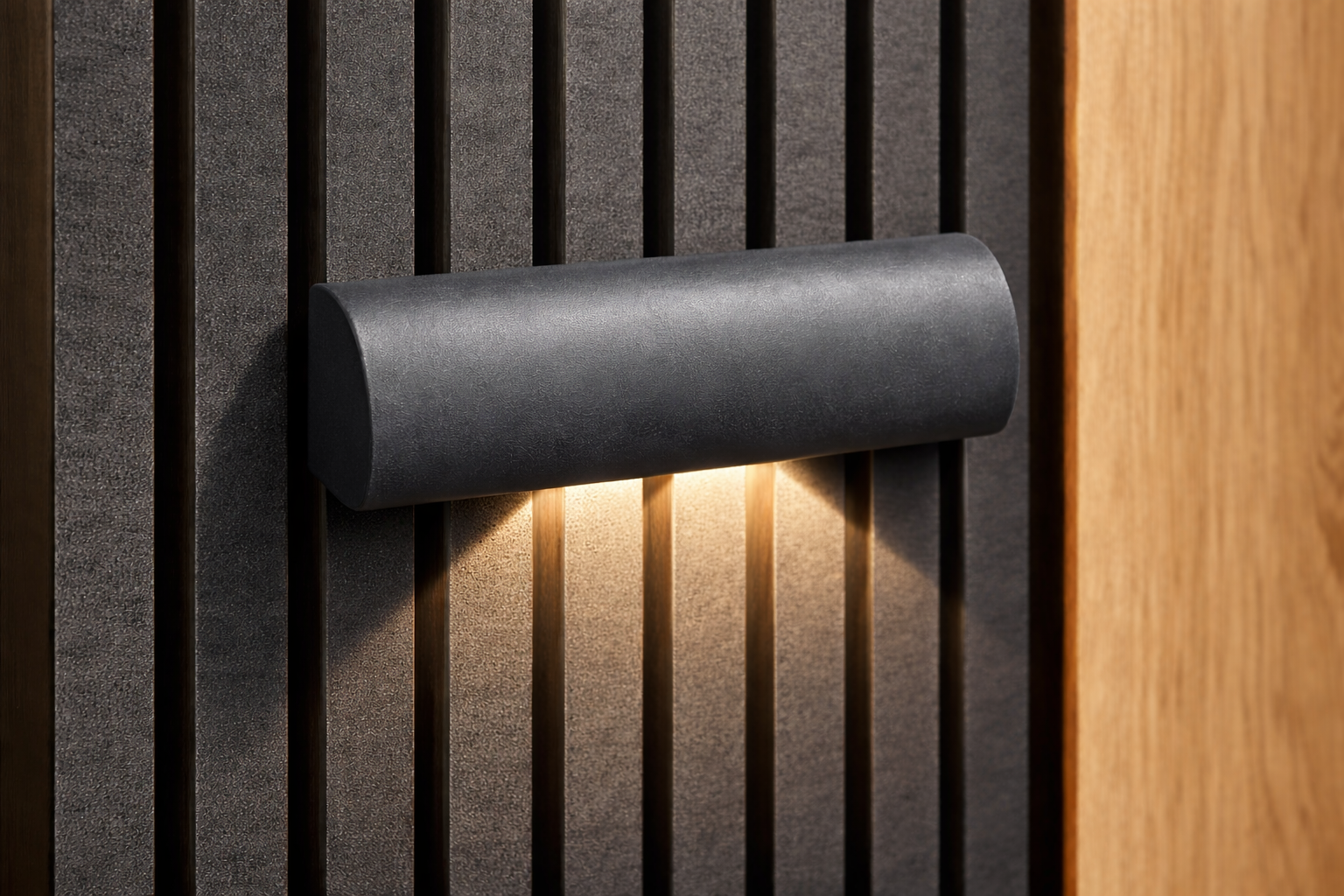 Applique murale LED cylindrique – Éclairage descendant – Finition noir mat