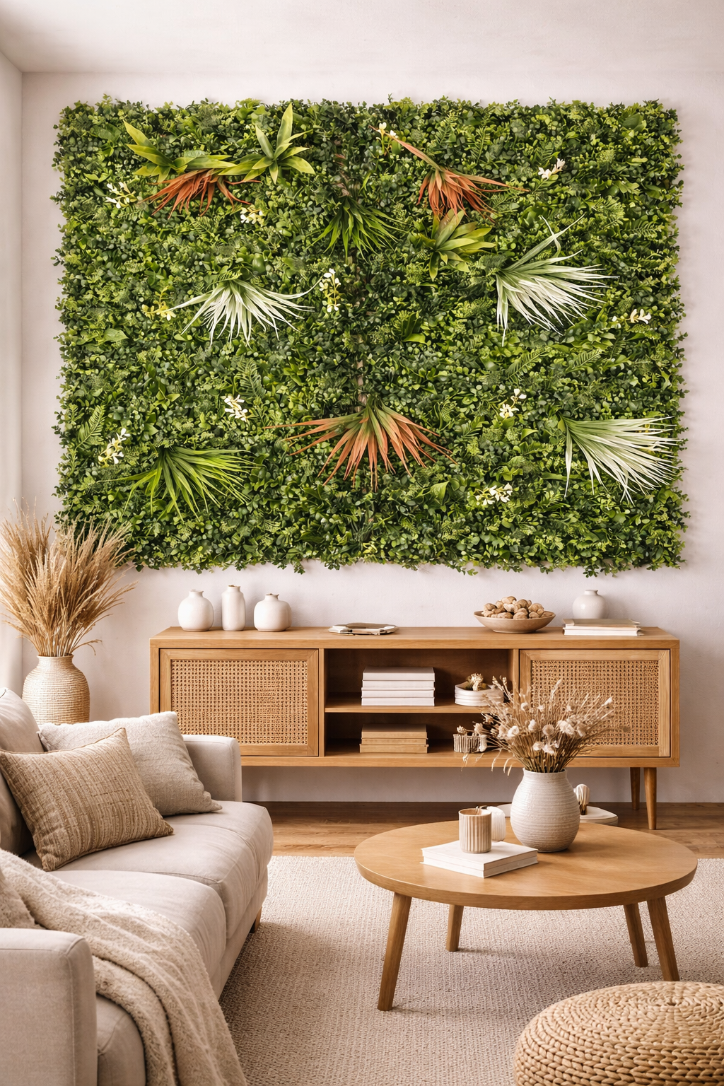 Mur végétal artificiel dense – 100 × 100 cm