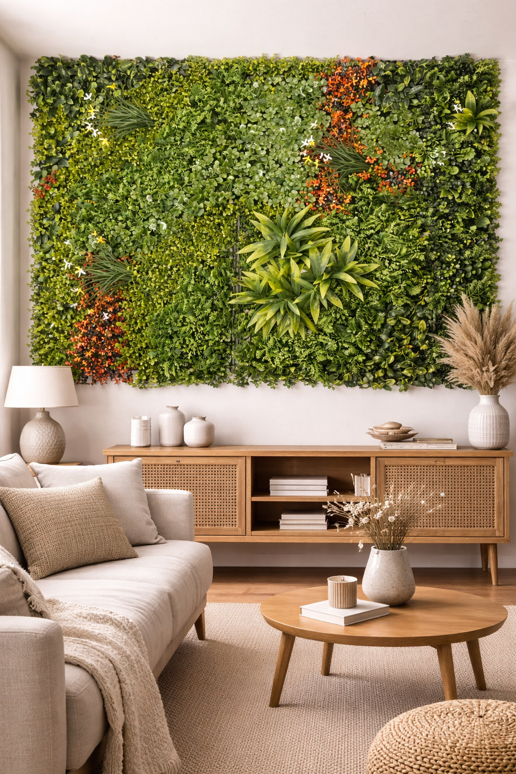 Mur végétal artificiel feuillage compact – Collection Nature