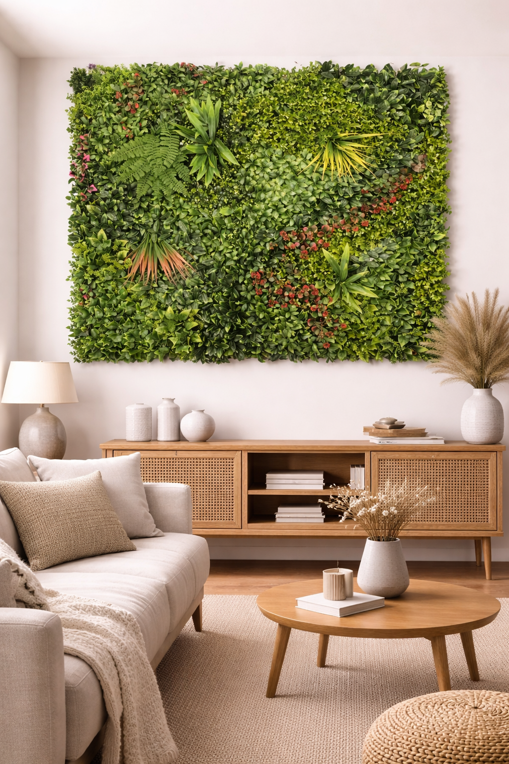 Mur végétal artificiel design – Feuillage structuré