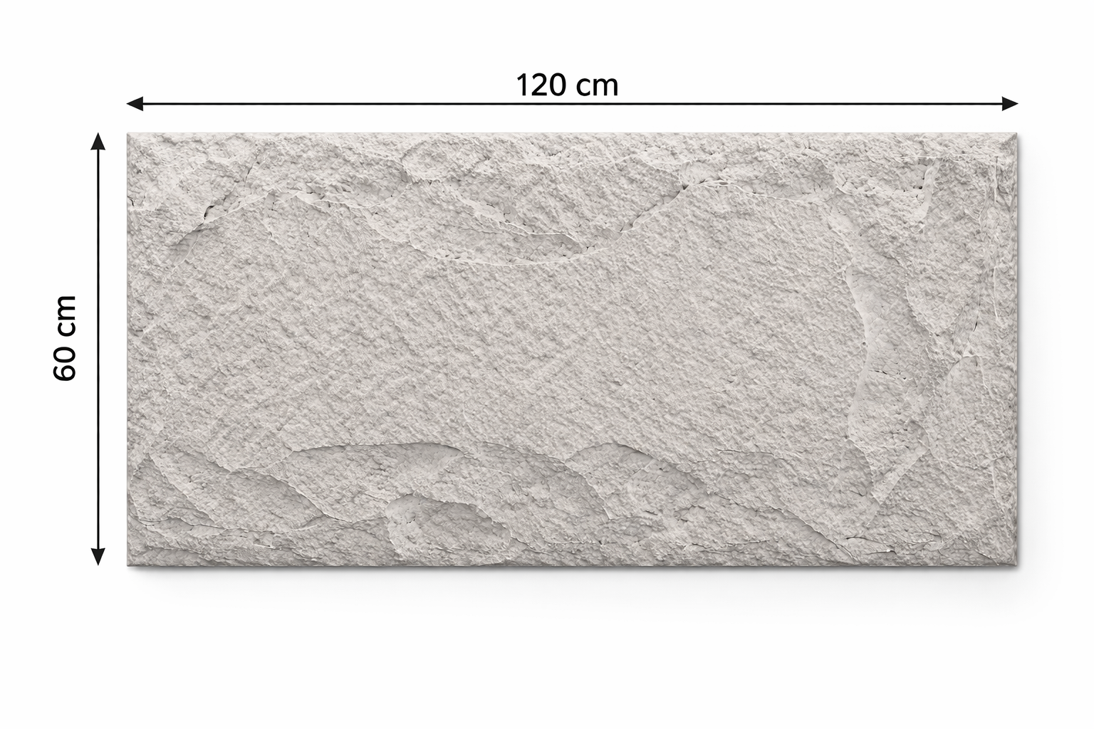 Panneau mural texturé effet pierre / crépi – Blanc – 60 x 120 cm