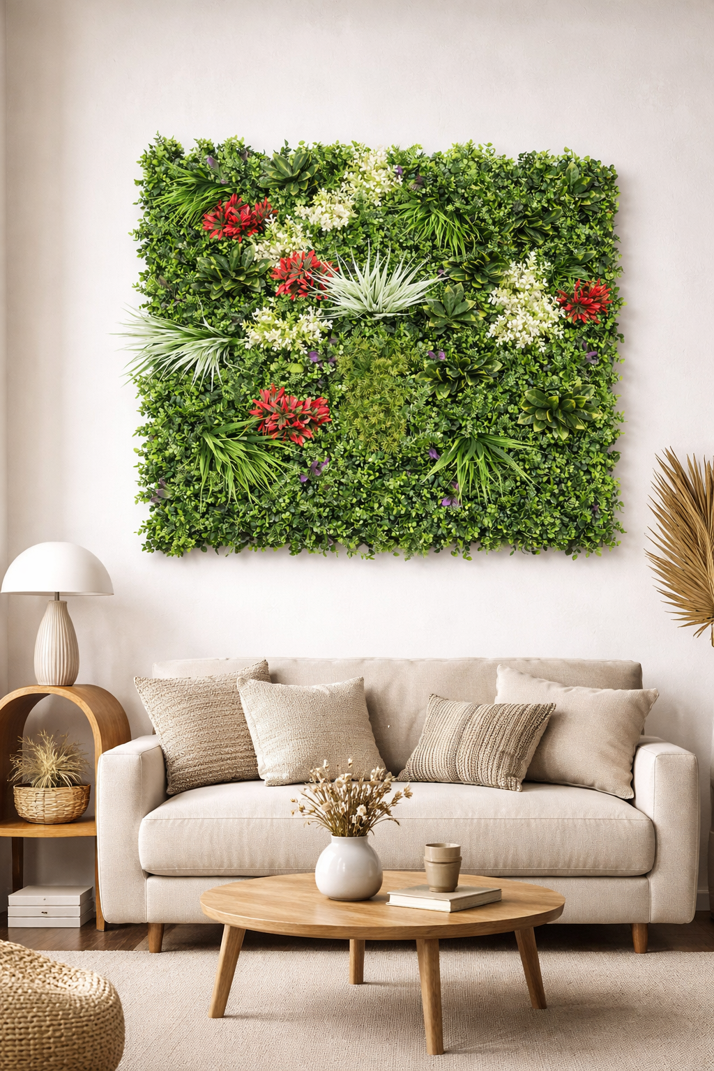 Mur végétal artificiel exotique – 100 × 100 cm