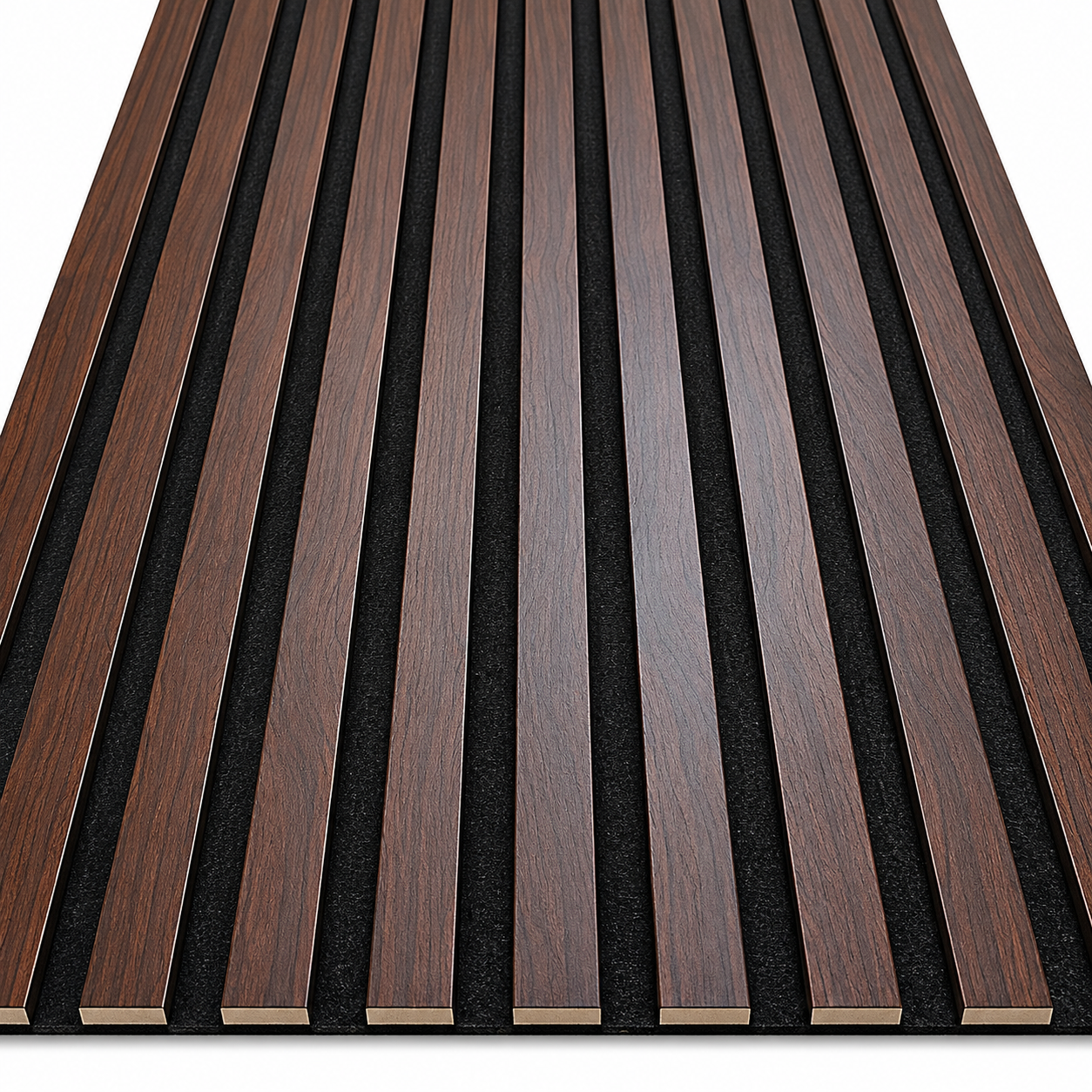 PANNEAUX EFFET TASSEAUX DE BOIS NOYER