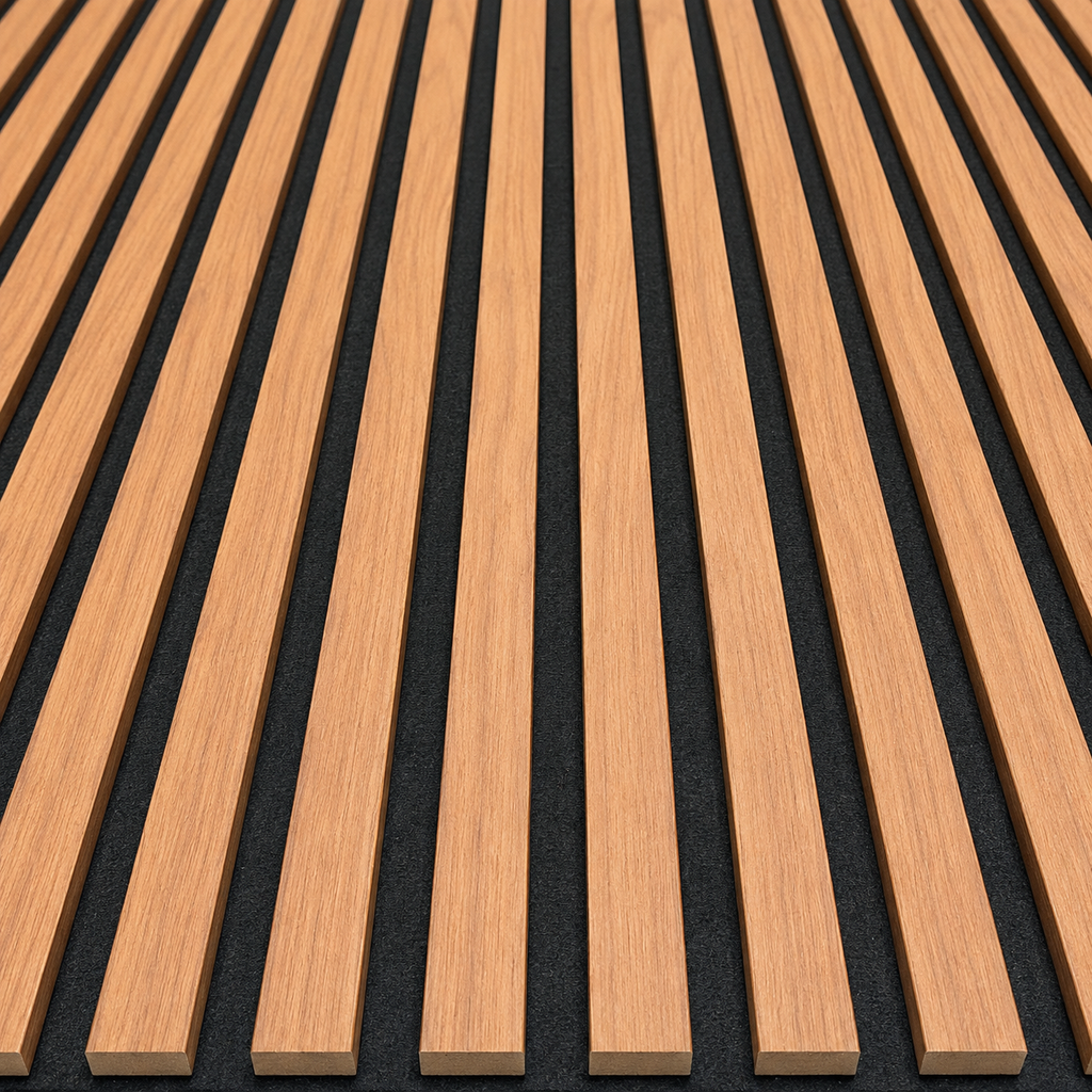 PANNEAUX EFFET TASSEAUX DE BOIS MARRON GLACE