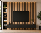 PANNEAUX EFFET TASSEAUX DE BOIS CHENE CLAIR
